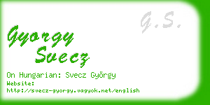 gyorgy svecz business card